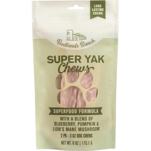Badlands Ranch Superchew Superfoods Yak Himalayan Chews for Dogs, 6-oz, case of 2
