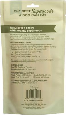 Show full view: Badlands Ranch Superchew Superfoods Yak Himalayan Chews for Dogs, 5-oz, case of 5 slide 3 of 6