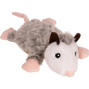 GoDog Flatz Opossum Squeaky Plush Dog Toy, Gray, Large