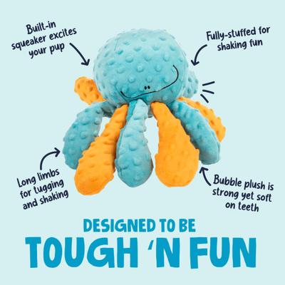 Show full view: GoDog Crazy Tugs Octopus Squeaker Dog Toy, Large slide 2 of 7