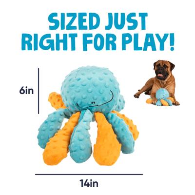 Show full view: GoDog Crazy Tugs Octopus Squeaker Dog Toy, Large slide 3 of 7