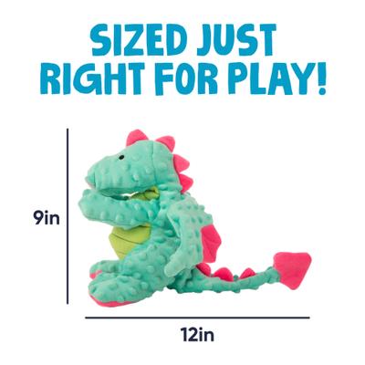 Show full view: GoDog Dragons Chew Guard Squeaky Plush Dog Toy, Seaform, Large slide 4 of 10