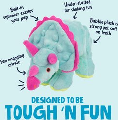 GoDog Teal Dinos Frills Chew Guard Squeaky Plush Dog Toy, Small slide 2 of 6