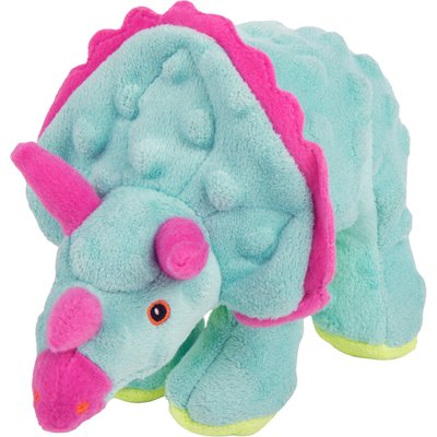 GoDog GoDog Teal Dinos Frills Chew Guard Squeaky Plush Dog Toy, Small