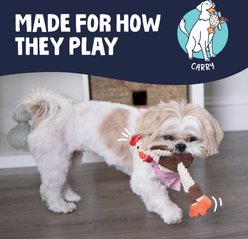 GoDog Checkers Chew Guard Rooster Squeaky Plush Dog Toy, Mini slide 2 of 7