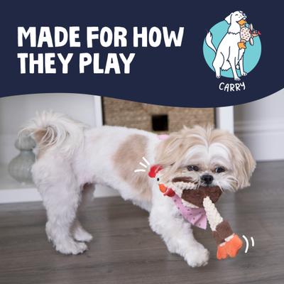 Show full view: GoDog Checkers Chew Guard Rooster Squeaky Plush Dog Toy, Mini slide 7 of 11