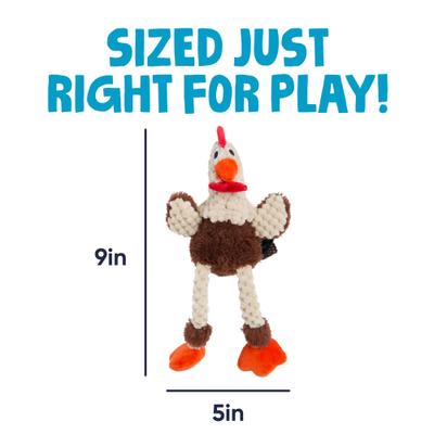 Show full view: GoDog Checkers Chew Guard Rooster Squeaky Plush Dog Toy, Mini slide 4 of 11