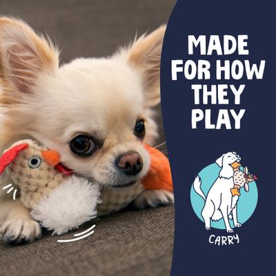 Show full view: GoDog Checkers Chew Guard Rooster Squeaky Plush Dog Toy, Mini slide 7 of 11