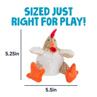 Show full view: GoDog Checkers Chew Guard Rooster Squeaky Plush Dog Toy, Mini slide 4 of 11