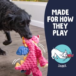 GoDog Dragons Chew Guard Squeaky Plush Dog Toy, Coral, Large slide 2 of 6