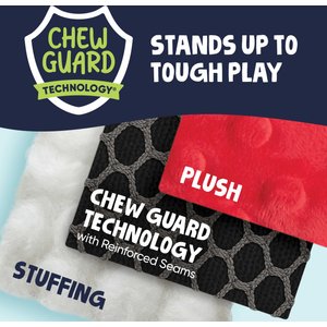 GoDog Dragons Chew Guard Squeaky Plush Dog Toy, Coral, Large