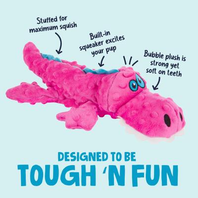 Show full view: GoDog Gators Chew Guard Dog Toy, Pink, Large slide 2 of 11