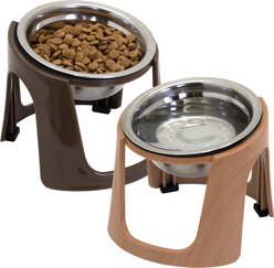 SportPet Designs Raised Stainless Steel Food Dog Bowl, Brown, Small slide 2 of 9