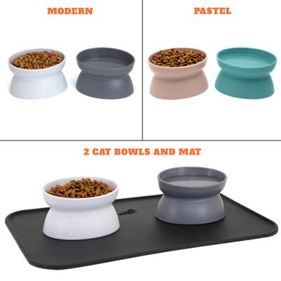 Show full view: Kitty City Raised Cat Bowls & Placemat Combo, Multi, Medium slide 8 of 9