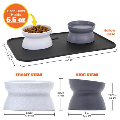 Show full view: Kitty City Raised Cat Bowls & Placemat Combo, Multi, Medium slide 4 of 9