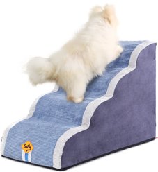 LaiFug Dog Stairs, Blue & Gray, 4 Step