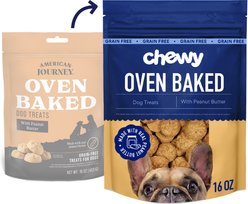 Chewy Made Oven Baked with Peanut Butter Grain-Free Crunchy Biscuit Dog Treats (FORMERLY AMERICAN JOURNEY), 16-oz bag