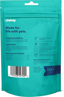 Show full view: Chewy Made Salmon Recipe Grain-Free Oven Baked Biscuit Dog Treats (FORMERLY AMERICAN JOURNEY), 8-oz bag slide 3 of 9