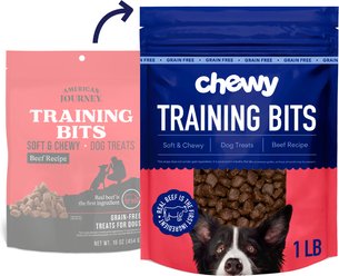 Chewy Made Beef Recipe Grain-Free Soft & Chewy Training Bits Dog Treats (FORMERLY AMERICAN JOURNEY), 16-oz...