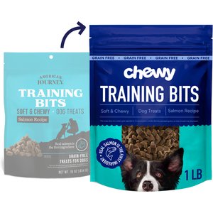 Chewy Made Salmon Recipe Grain-Free Soft & Chewy Training Bits Dog Treats (FORMERLY AMERICAN JOURNEY), 16-oz bag