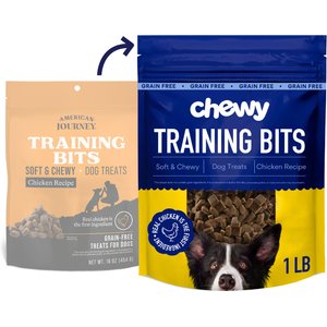 Chewy Made Chicken Recipe Grain-Free Soft & Chewy Made Training Bits Dog Treats (FORMERLY AMERICAN JOURNEY), 16-oz bag