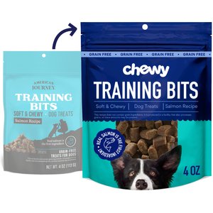Chewy Made Salmon Recipe Grain-Free Soft & Chewy Training Bits Dog Treats (FORMERLY AMERICAN JOURNEY), 4-oz bag