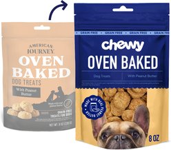 Chewy Made Oven Baked with Peanut Butter Grain-Free Crunchy Biscuit Dog Treats (FORMERLY AMERICAN JOURNEY), 8-oz bag slide 1 of 8