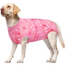 Kuoser Pink Pattern Dog Recovery Suit, Medium