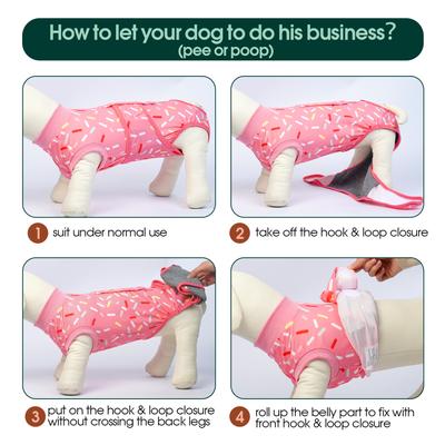 Show full view: Kuoser Dog Recovery Suit, Pink, Medium slide 4 of 10