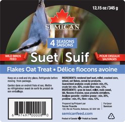 Semican Oat Flake Suet Wild Bird Treat, 12.15-oz cake