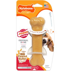 Nylabone Power Chew Peanut Butter Flavored Dog Chew Toy, Medium