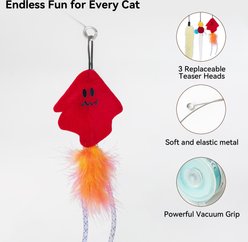 Migipaws Dancing Teaser Motion Cat Toy with Catnip, Red, Dia: 2.76 x 7.08-in slide 2 of 7