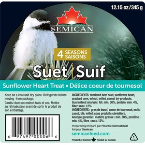 Semican Sunflower Heart Suet Wild Bird Treat, 12.15-oz cake