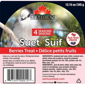 Semican Berries Suet Wild Bird Treat, 12.15-oz cake