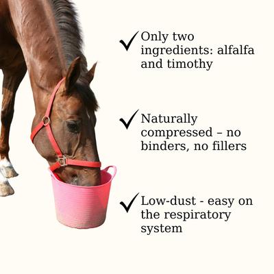 Show full view: Semican Non-GMO Regular Size Timothy/Alfalfa Cubes Horse Feed, 50-lb bag slide 4 of 5