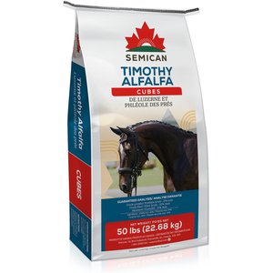 Semican Non-GMO Regular Size Timothy/Alfalfa Cubes Horse Feed, 50-lb bag