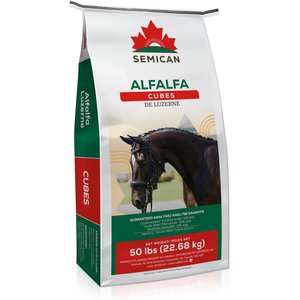 Semican Non-GMO Regular Size Alfalfa Cubes Horse Feed, 50-lb bag