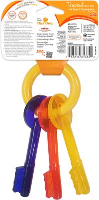 Show full view: Nylabone Teething Keys Puppy Chew Toy & Nylabone Advanced Oral Care Dog Finger Brush slide 3 of 10