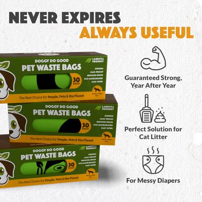 Show full view: Doggy Do Good Landfill-Friendly X-Large Premium Dog & Cat Waste Bags - Handle Bags On A Roll, 90 count slide 6 of 10