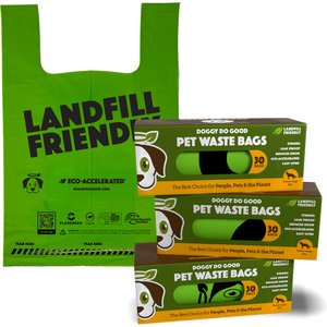 Doggy Do Good Landfill-Friendly X-Large Premium Dog & Cat Waste Bags - Handle Bags On A Roll, 90 count