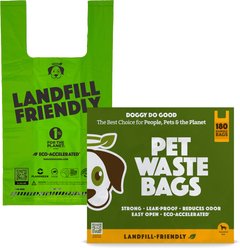 Doggy Do Good Landfill-Friendly Premium Dog & Cat Waste Bags - Handle Bags, 180 count