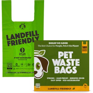 Doggy Do Good Landfill-Friendly Premium Dog & Cat Waste Bags - Handle Bags, 180 count