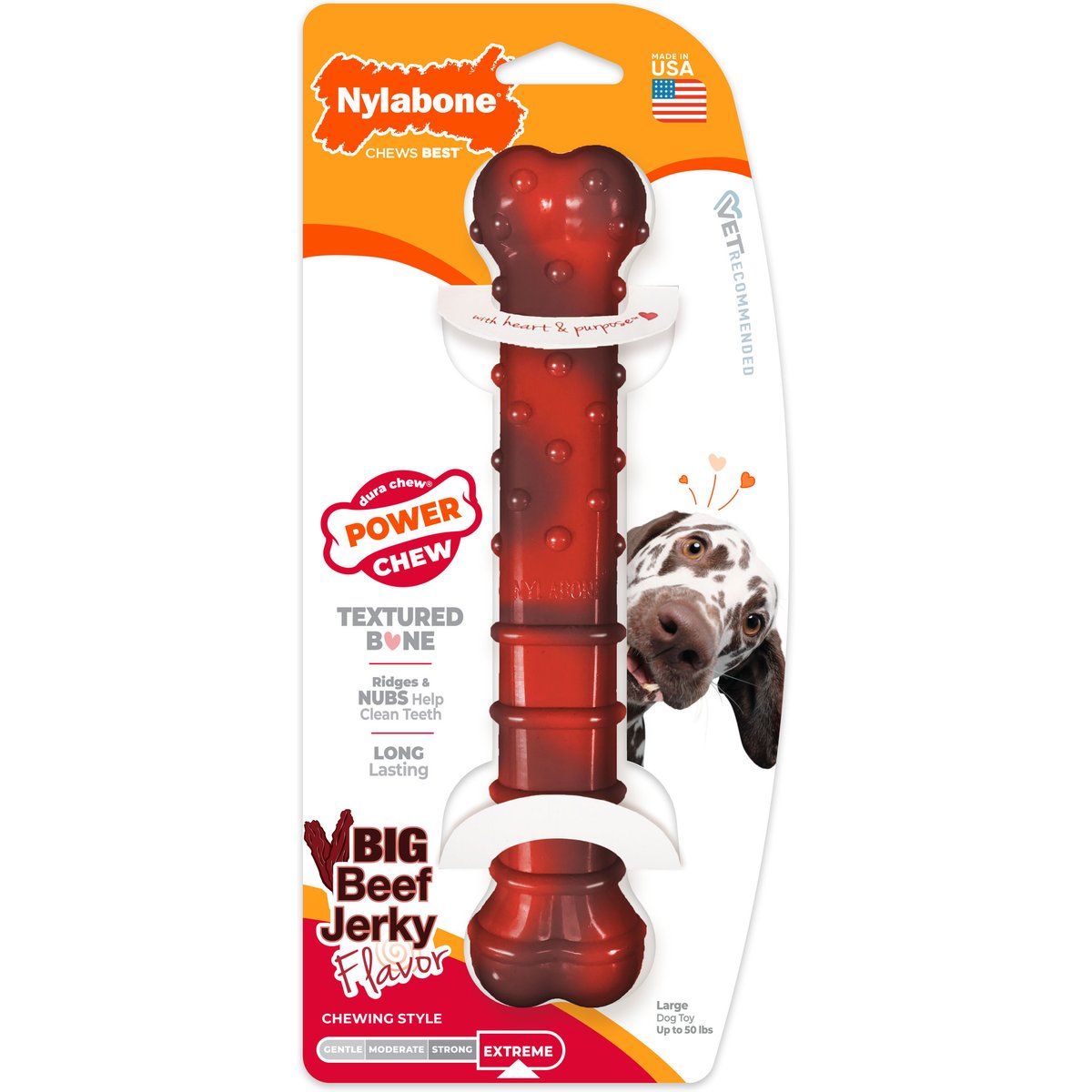 Nylabone Flavor Frenzy Power Chew Dog Toy Beef Jerky, Large