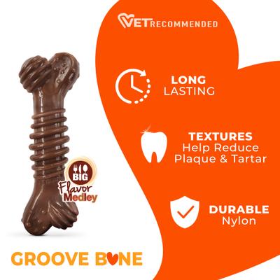 Show full view: Nylabone Dura Chew Power Chew Textured Dog Bone Flavor Medley, Medium slide 3 of 13