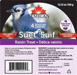 Semican Raisin Suet Wild Bird Treat, 12.15-oz cake