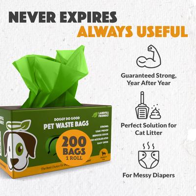 Show full view: Doggy Do Good Landfill-Friendly Premium Dog & Cat Waste Bags - On a Single Roll, 200 count slide 7 of 10