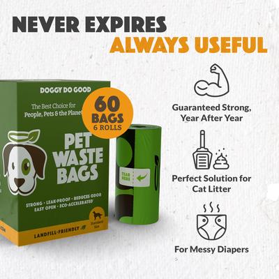 Show full view: Doggy Do Good Landfill-Friendly Premium Dog & Cat Waste Bags, 60 count slide 6 of 10