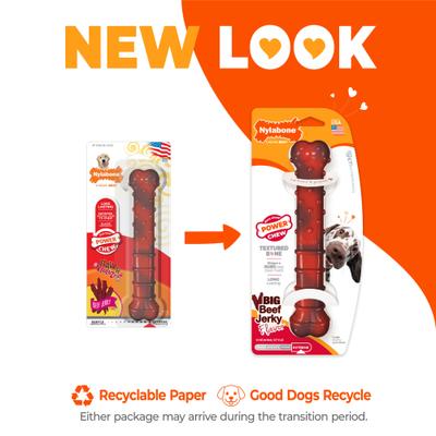 Show full view: Nylabone Flavor Frenzy Power Chew Dog Toy Beef Jerky, Large slide 2 of 12