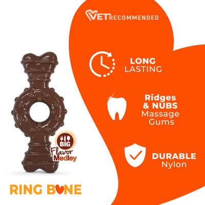 Show full view: Nylabone Power Chew Flavor Medley Ring Bone Dog Chew Toy, X-Small slide 4 of 14