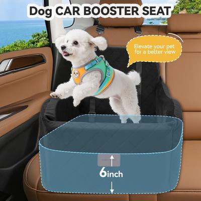 Show full view: WOOAIDAGG Fully Detachable & Washable Dog Car Seat with 2 Clip-On Safety Leashes, 19 x 19 x 20-in, Black slide 4 of 8